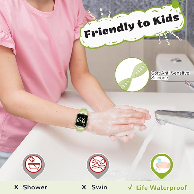 L LAVAREDO Kids Digital Watches for Boys Girls,Waterproof Sport Watch with Pedometer Stopwatch Vibration Alarm for Ages 5-13,No App Fitness Tracker Watch for Kids Teens Birthday Christmas Gifts