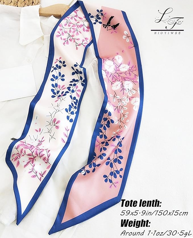 Head Scarf Hair Neck Scarves For Women Purse Bag Scarfs For Handbags Silky Long Thin Satin Headscarf Fashion