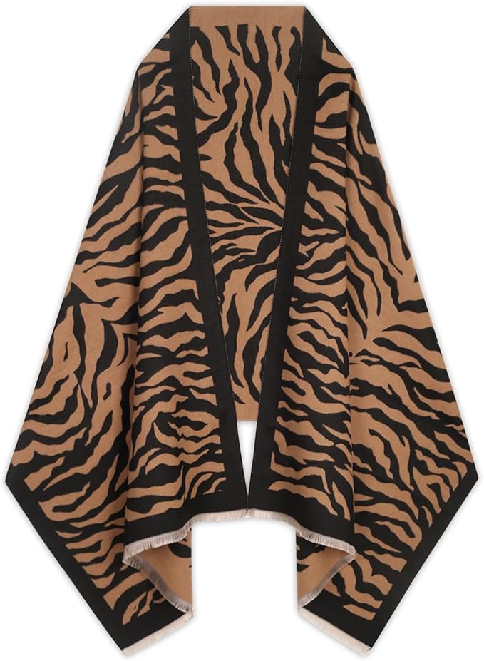EXTREE Scarfs for Women Pashmina Silky Shawl Wrap for Evening Dressing Blanket Open Front Poncho Cape