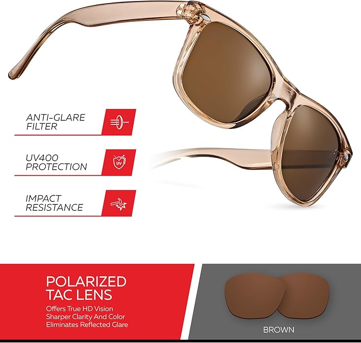 Retro Rewind Polarized Sunglasses for Men and Women - UV Protection Classic Sun Glasses