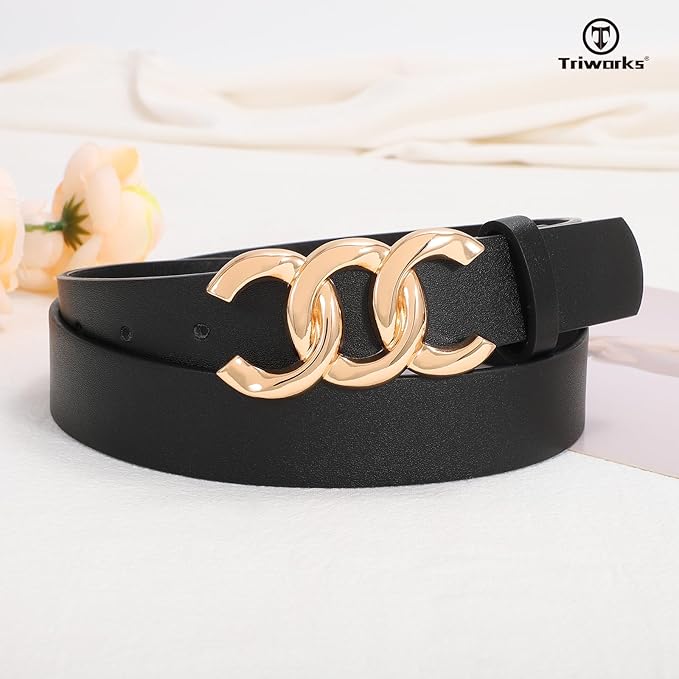 TRIWORKS 3 Pack Women's Belts for Jeans Pants Fashion Waist Belts for Ladies Leather Belts