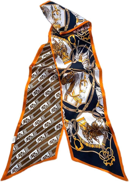100% Mulberry Silk Ribbon Scarf for Hair Beach Head Wraps for Women Handbag accessories Necktie