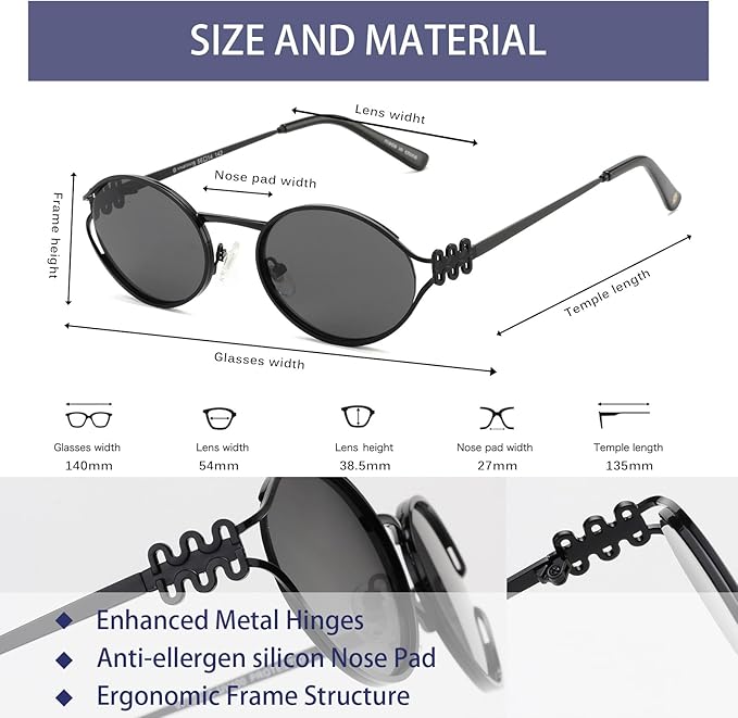 Retro Oval Sunglasses Womens Trendy 2026, Vintage Y2K Women's Shades Fashion 90s Sun Glasses UV Protection VF2252