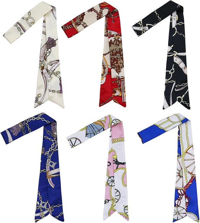 Purse Scarf for Women, Multifunctional Skinny Scarf for Bags Hair Neck Fashion Accessories