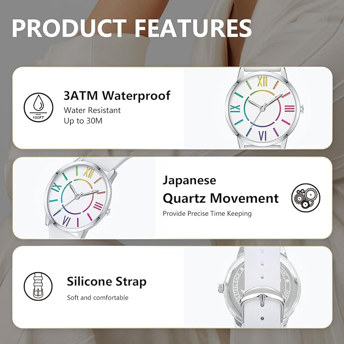 Bisley Women Watch Colorful Dial Easy to Read Waterproof Watch