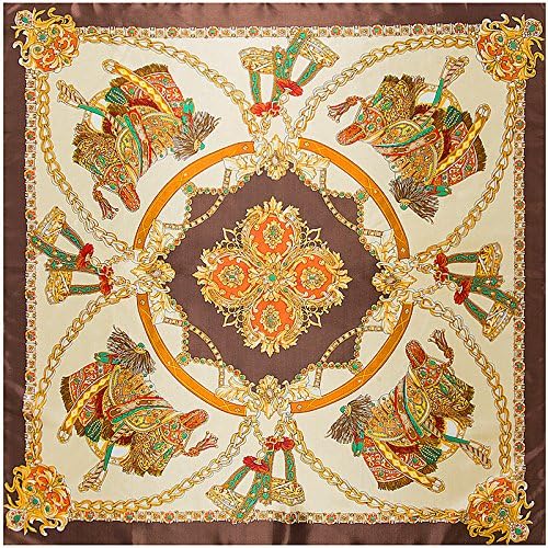 YOUR SMILE Silk Like Scarf Women's Fashion Pattern Large Square Satin Headscarf Headdress