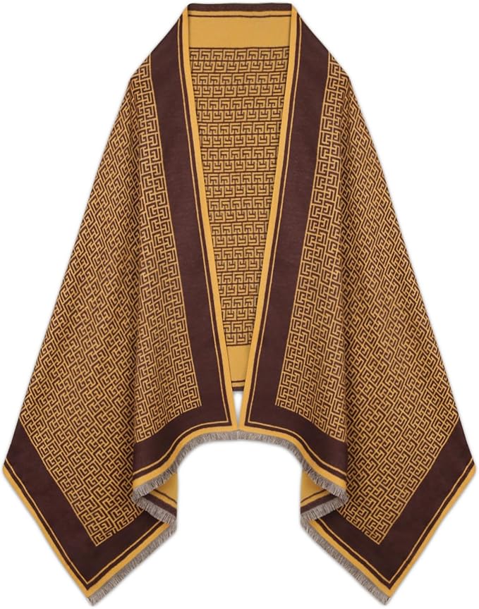 EXTREE Scarfs for Women Pashmina Silky Shawl Wrap for Evening Dressing Blanket Open Front Poncho Cape