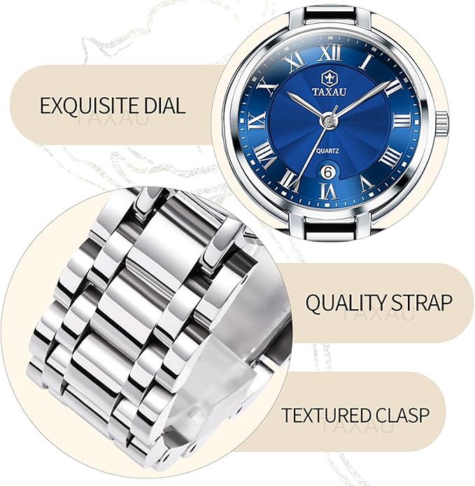 Gold Silver Two Tone Women Stainless Steel Watch Small Wrist ElegantDress Watch for Women Fashion Luxury Waterproof Day Date Analog Quartz Ladies Watches