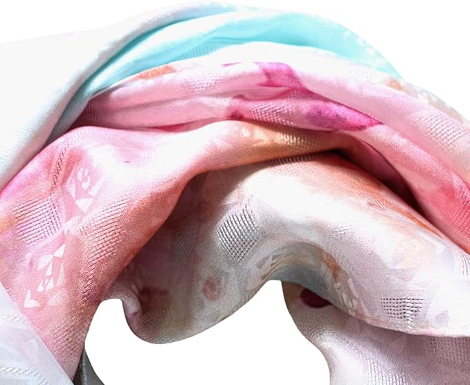 100% Mulberry Silk Scarfs for Women Floral Print Satin Long Scarf for Headscarf Hair Wraps Shawl with Gift Packed