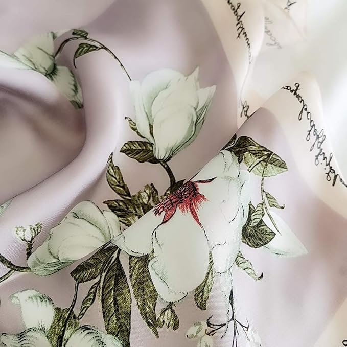 FONYVE Silk Feeling Scarf Medium Square Satin Head Scarf for Women 27.5 × 27.5 inches