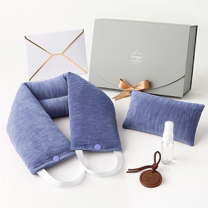 Luxury Lavender Microwavable Neck Wrap & Eye Mask Set – Moist Heat Therapy for Neck Pain & Stress Relief – Himalayan Salt & Aromatherapy Gift Box for Relaxation & Self-Care Gifts for Women