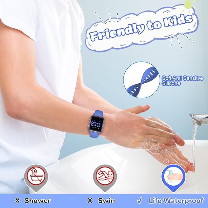 L LAVAREDO Kids Digital Watches for Boys Girls,Waterproof Sport Watch with Pedometer Stopwatch Vibration Alarm for Ages 5-13,No App Fitness Tracker Watch for Kids Teens Birthday Christmas Gifts