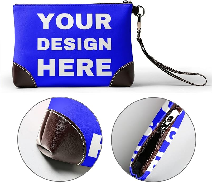 Custom Leather Wristlet Personalized Wallets For Women Men Wristlet Handbags Customized Clutch Purses For Women