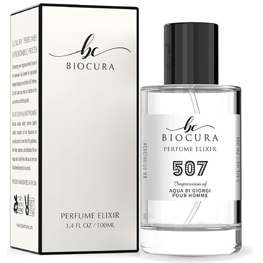 BC Perfume 507 Inspired by Aqua Di Giorgi Pour Homme For Men Replica Fragrance Dupes Eau de Parfum Spray Bottle 3.4 Fl Oz/100ml-X1