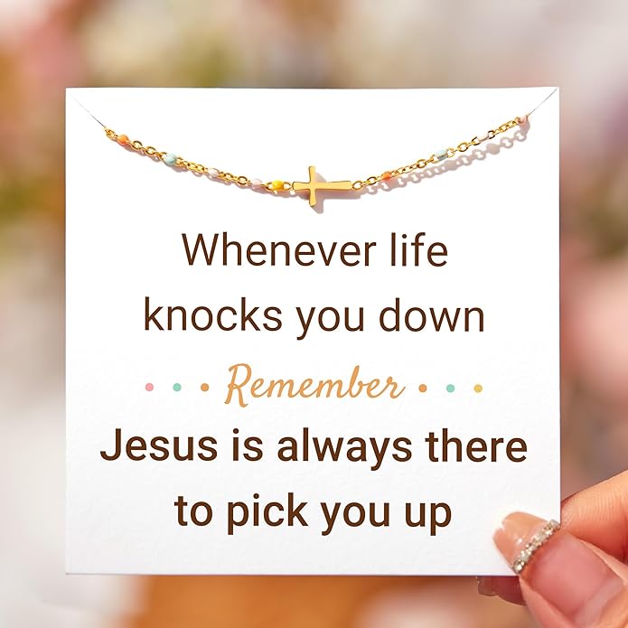 STORYJEWELLERY Christian Gifts for Women, Religious Confirmation and Baptism Gifts, Cross Bracelet for Women, Easter Gift, Encouragement Presents, Christian Jewelry