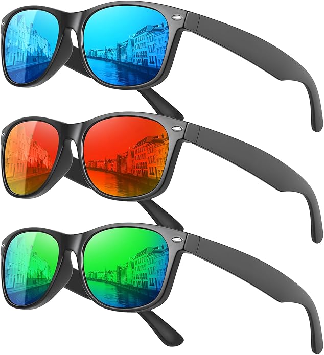 MEETSUN Classic Polarized Sunglasses for Women Men Trendy Retro Sun Glasses for Driving UV Protection (3 Pack)