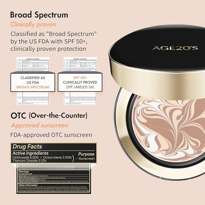 AGE20'S Signature Essence Pact SPF 50+ | Pack of 1 | 41N MOCHA | Cream Foundation, Dewy Finish, Natural Coverage | Korean Cushion Foundation