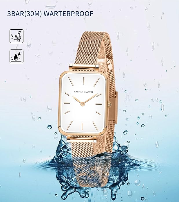 HANNAH MARTIN Watches for Women Waterproof Ladies Analog Quartz Wrist Watches Stainless Steel Band Fashion Dainty Female Watch Luxury Bracelet Diamond
