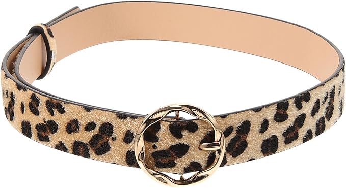 Leopard Belts for Jeans Pants Dress, Genuine Leather Belts, Vintage Chic Waist Belts for Women Men