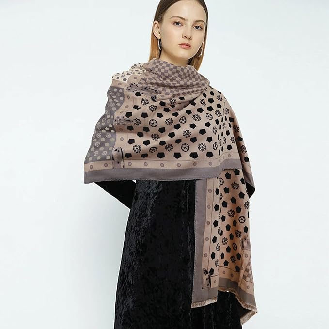 EXTREE Scarfs for Women Pashmina Silky Shawl Wrap for Evening Dressing Blanket Open Front Poncho Cape
