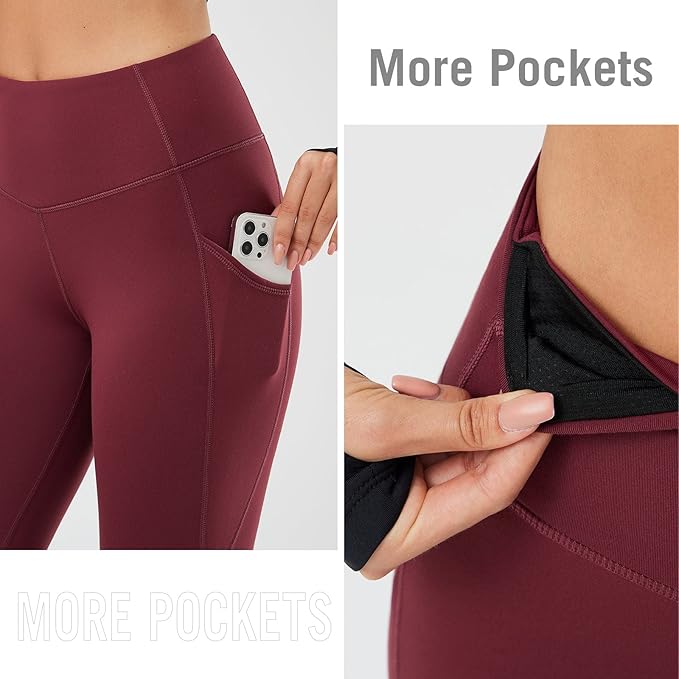 baleaf Winter Clothing Women Leggings Fleece Lined Tights Thermal Warm Thick Cold Weather Gear 1 Pockets