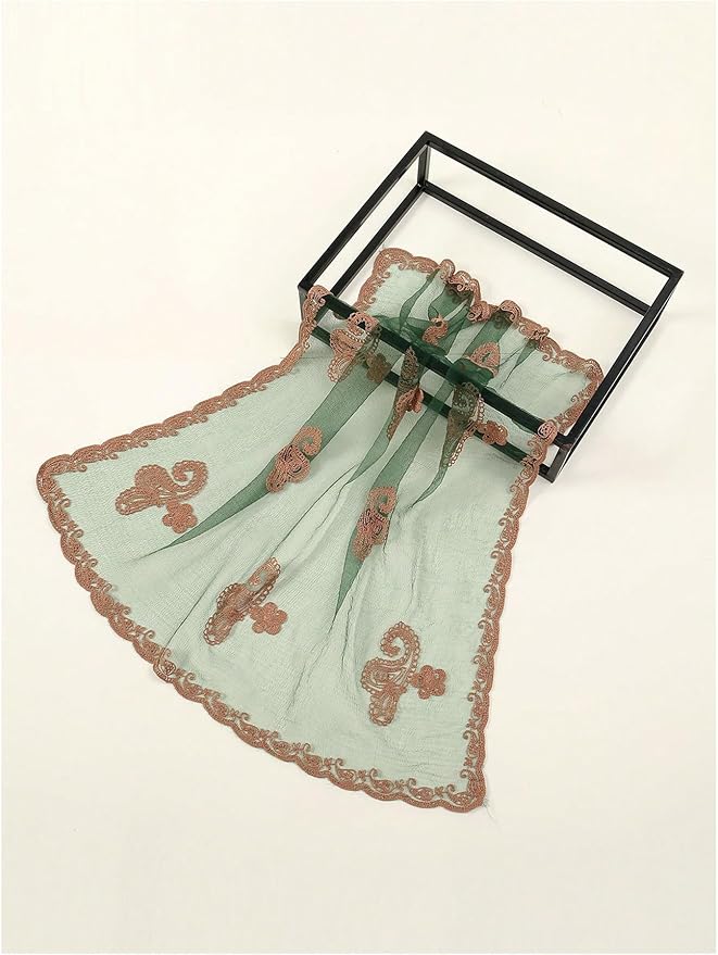 Floerns Women's Flower Embroidery Hair Scarf Headband Sheer Lace Hair Bandana