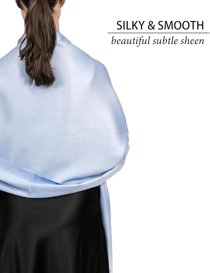 Achillea Soft Silky Pashmina Scarf for Women – Shawl Wrap for Evening Dresses, Bridesmaids, Weddings & Everyday Wear