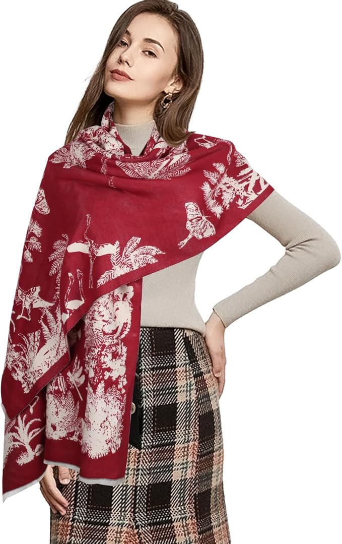 EXTREE Scarfs for Women Pashmina Silky Shawl Wrap for Evening Dressing Blanket Open Front Poncho Cape