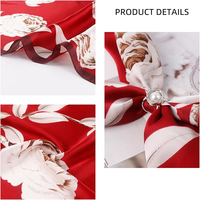 27.5 Inches Satin Bandanas Head Scarf for Women Silk Neck Scarves Accessories for Sleeping Handbags Scarf