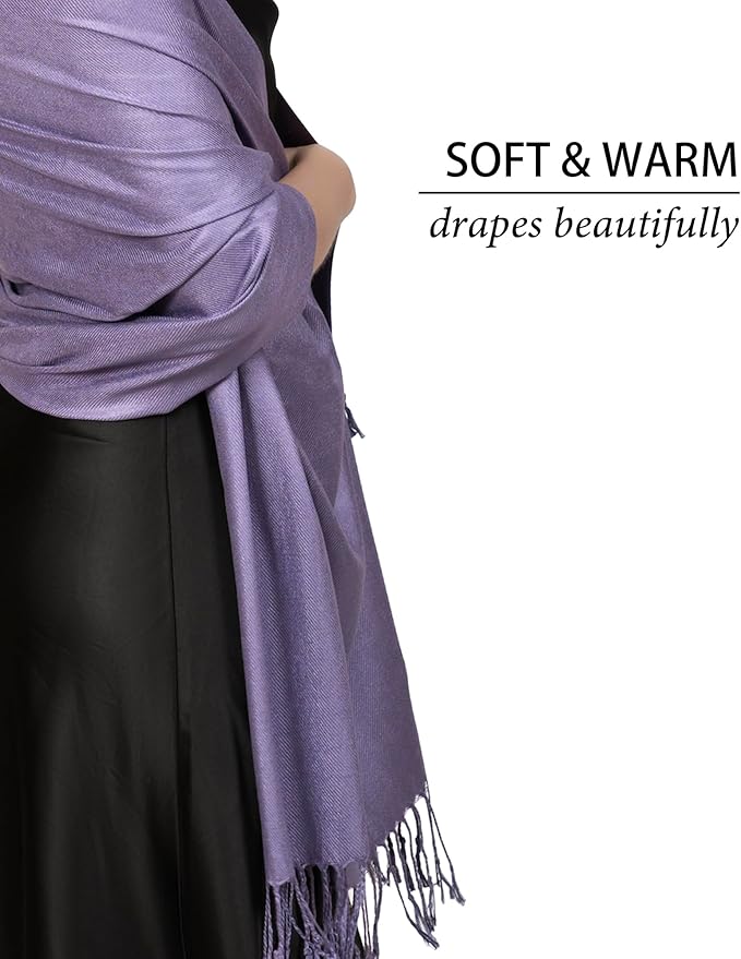 Achillea Soft Silky Pashmina Scarf for Women – Shawl Wrap for Evening Dresses, Bridesmaids, Weddings & Everyday Wear