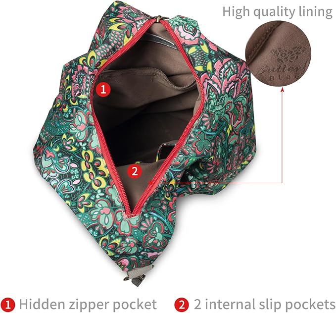 Black Butterfly Premium Backpack for Women, Bohemia Style Fashion Casual Daypack Backpack, Small Backpack Purse (03-green plus)