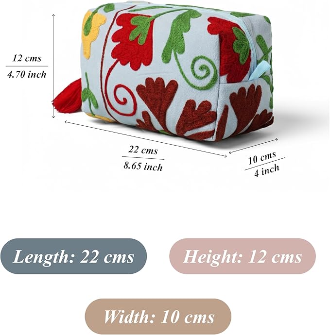 Huar Travel Makeup Bag- Large Capacity Cosmetic Bags for Women - Water Resistance Lining Portable Pouch & Open Toiletry Bag - Perfect Girls Makeup Organizer for Travel Essentials (Sky Blue)