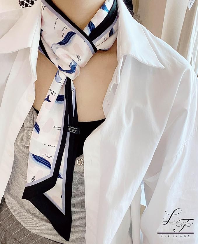 Head Scarf Hair Neck Scarves For Women Purse Bag Scarfs For Handbags Silky Long Thin Satin Headscarf Fashion