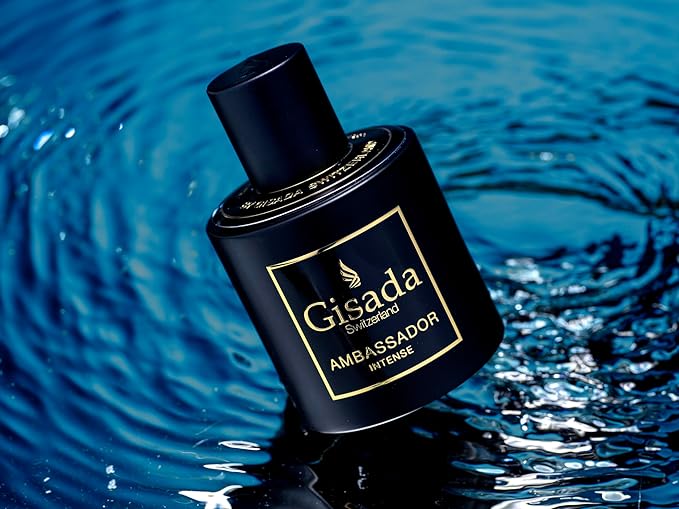 Gisada Ambassador Intense Cologne for Men - Perfume for Men with Strong, Masculine Scent & Classic Fragrance - Lasting Scent with Warm, Citrusy, Spicy, Oriental Notes - Made in Switzerland, 3.3 fl.oz.