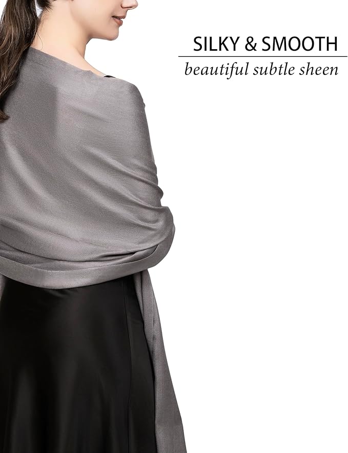 Achillea Soft Silky Pashmina Scarf for Women – Shawl Wrap for Evening Dresses, Bridesmaids, Weddings & Everyday Wear
