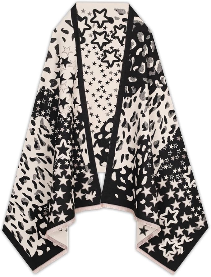 EXTREE Scarfs for Women Pashmina Silky Shawl Wrap for Evening Dressing Blanket Open Front Poncho Cape