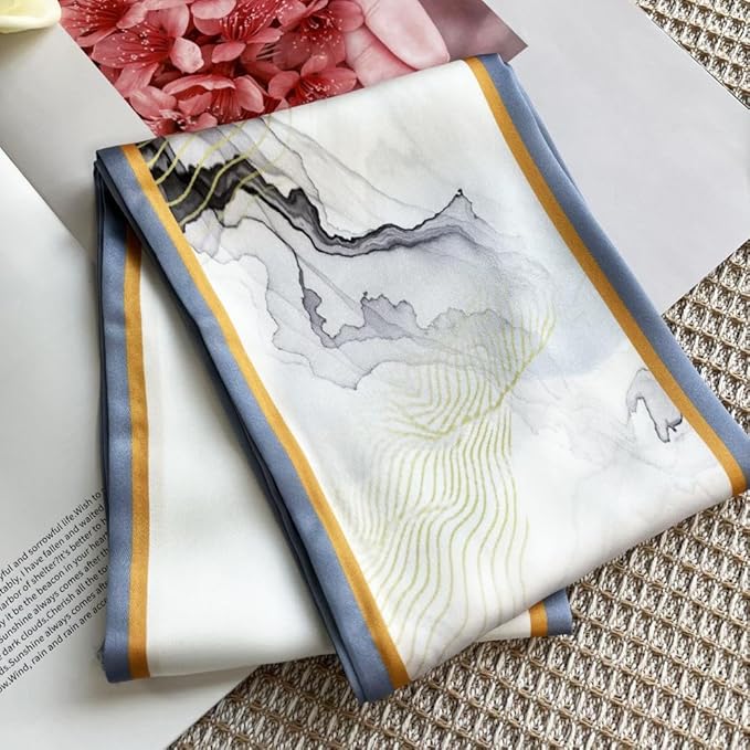 Silk Head Scarf for Hair Fashion Headwrap for Women Lightweight Neck Tie