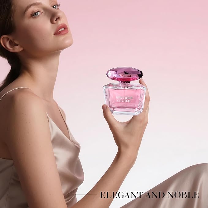 Vintage Crystal Women Perfume–Bold & Sophisticated Scent Eau De Parfum With Citrus,Spice,And Woody Notes Long Lasting Natural Spray Fragrance 3.4 Fl Oz