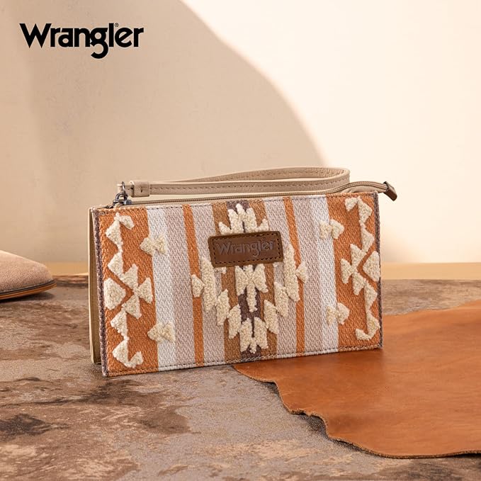 Montana West Wrangler Clutch Purses for Women Western Wristlet Wallet Boho Aztec Card Holder Zipper Handbags for Ladies AR-WG313-181TN