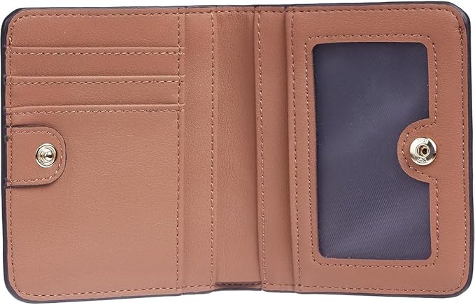 Genuine Leather Wallet for Women Slim Bifold RFID Blocking Secure with Zipper Closure and ID Window (Brown)