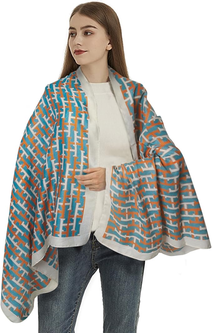 EXTREE Scarfs for Women Pashmina Silky Shawl Wrap for Evening Dressing Blanket Open Front Poncho Cape