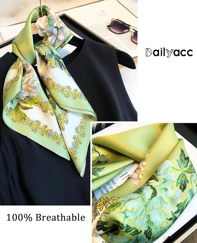 Dailyacc Hair Bandanas Scarf For Women Lightweight Fashion Neck Silk Satin Head Scarves For Sleeping Handbags Scarf