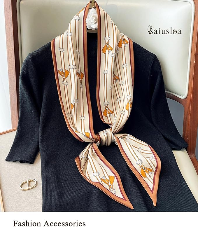Purse Scarf For Handbags Head Scarves For Women's Hair Bags Scarfs Long Skinny Scarves Fashion Silky