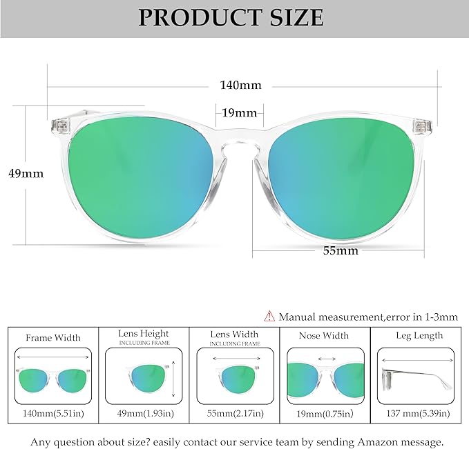 Vintage Round Polarized Sunglasses for Women Men Classic Retro Trendy Designer Style Sun Glasses UV400 Protection