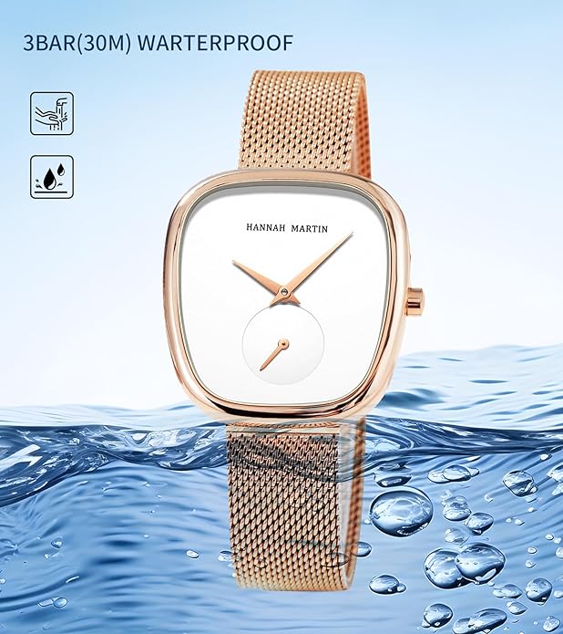 HANNAH MARTIN Watches for Women Waterproof Ladies Analog Quartz Wrist Watches Stainless Steel Band Fashion Dainty Female Watch Luxury Bracelet Diamond