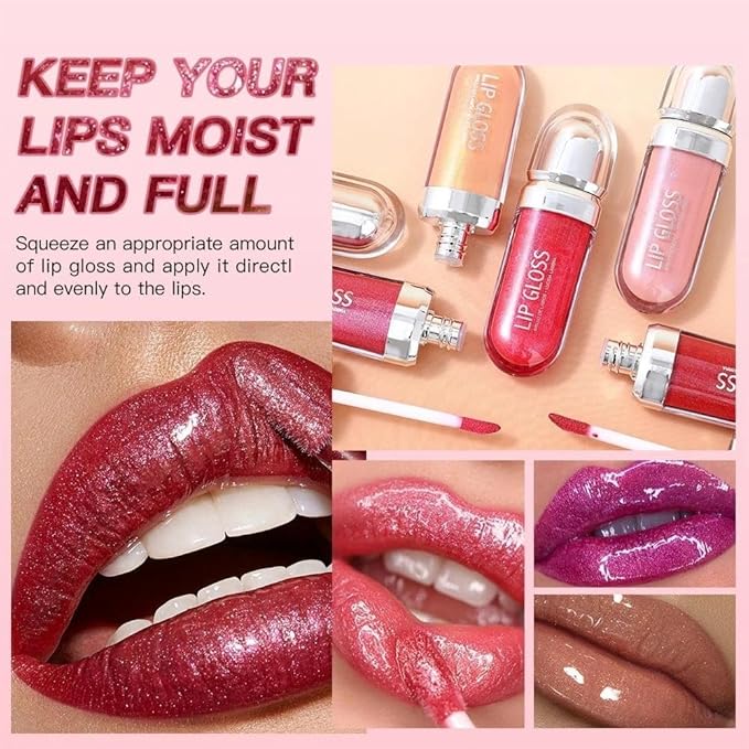 Pearlescent Long-Lasting Waterproof Liquid Lipstick, Mirror-Finish Shimmer Lip Gloss, Non-Sticky Formula (#06)