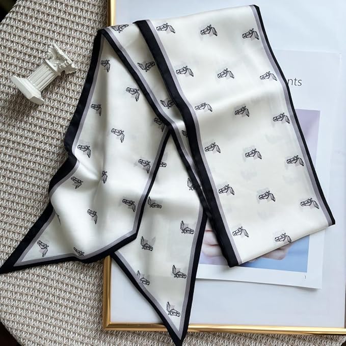 Silk Head Scarf for Hair Fashion Headwrap for Women Lightweight Neck Tie