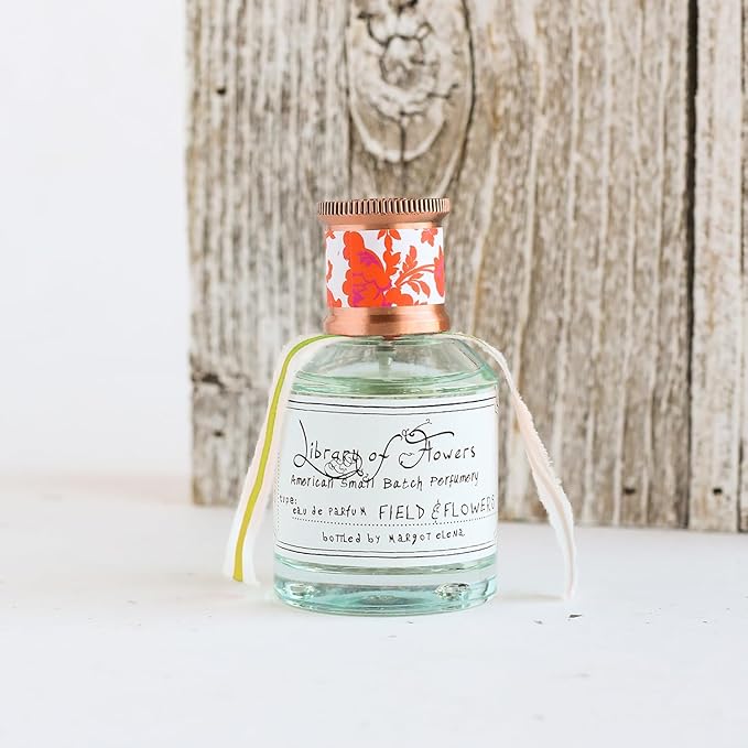 Library of Flowers Field & Flowers Eau de Parfum, 1.69 Fl. Oz. - Apricot, Honeyed Blossom & Wildflowers – Women’s Perfume, Eau de Parfum Spray for Women