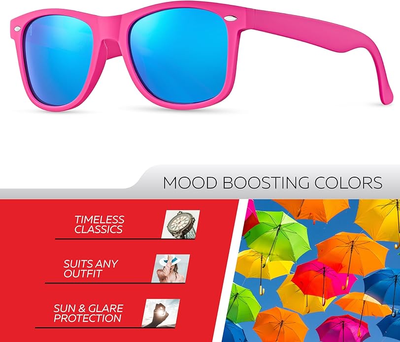 Retro Rewind Polarized Sunglasses for Men and Women - UV Protection Classic Sun Glasses