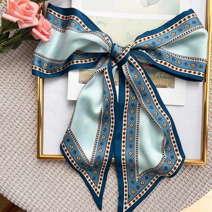Silk Head Scarf for Hair Fashion Headwrap for Women Lightweight Neck Tie